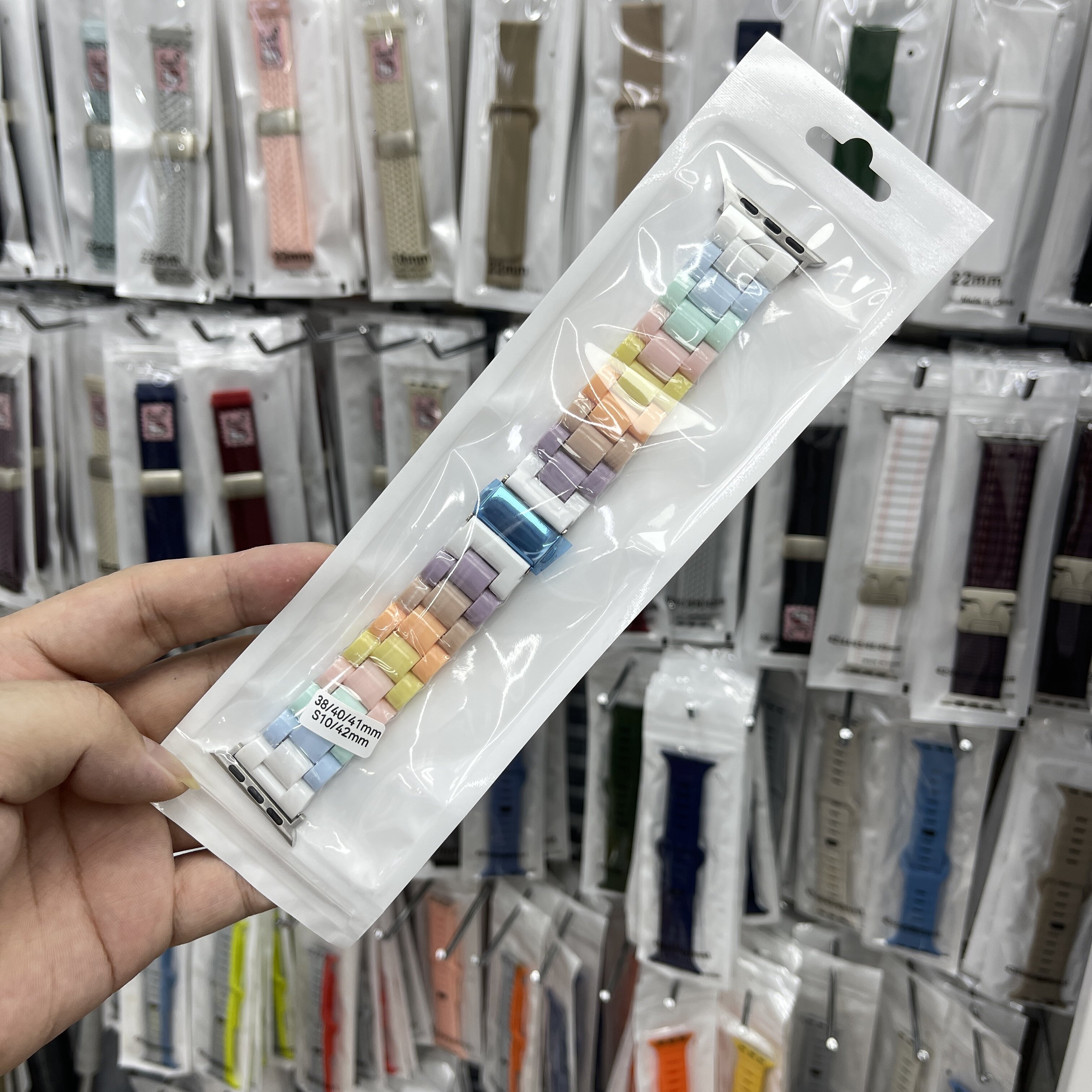 华强北手表带适用APPLE WATCH10苹果s11亚克力s12马卡龙积木35mm