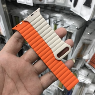 华强北45mm新款硅胶磁吸s10苹果手表带iwatch8男女applewatch运动