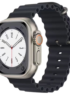适用华强北iwatchs11电话手表cd12max表带野径回环ultra海洋硅胶