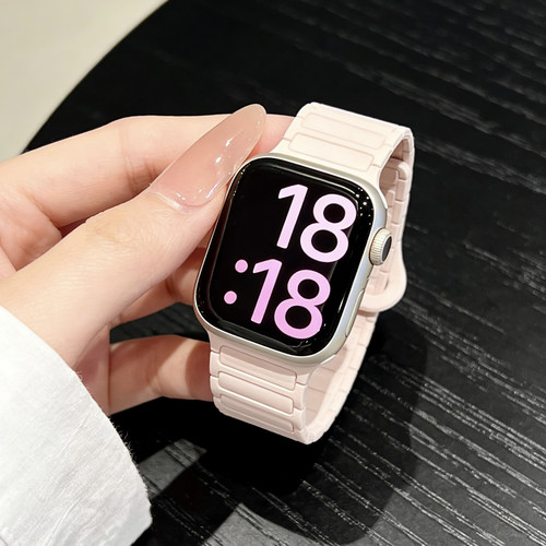 适用35MM苹果S11手表带APPLEWATCH10华强北CD12Max硅胶磁吸SE表带