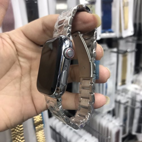 适用applewatch苹果s8乔帮主HK8/9promax高级不锈钢s7手表带通用