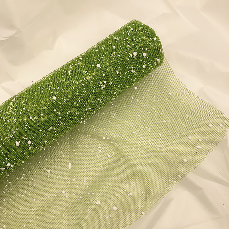 雪点纱幼儿园环创森系花艺装饰雪花网纱手工主题包装花材料纸绿色