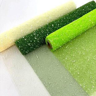 莫兰迪绿色雪点纱环创幼儿园森系手工diy网纱主题墙边框装饰材料