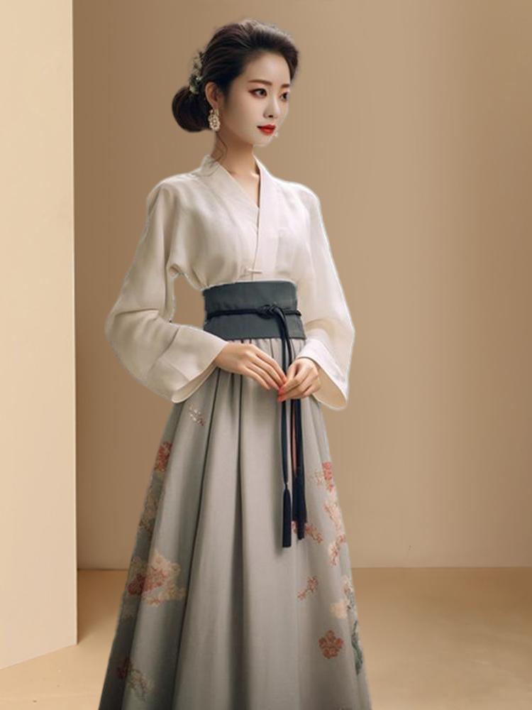 Shiffon autumn summer elite dress, Hanfu, Chinese style Shiffon autumn summer elite dress, Hanfu, Chinese style