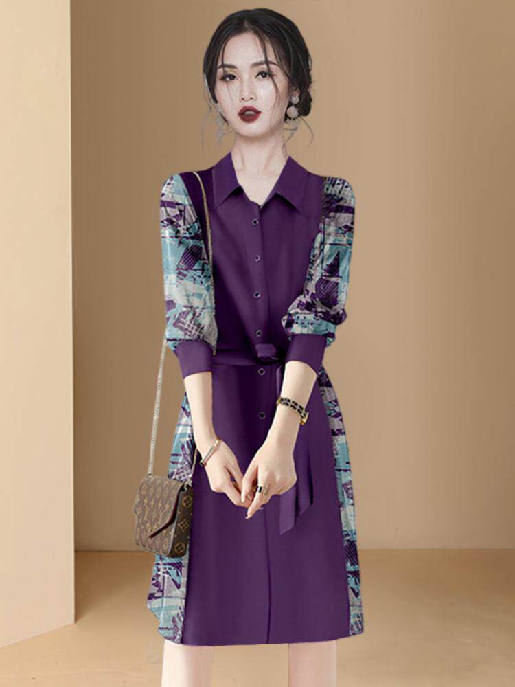 WITH COAT BASE WOMENS LONG-SLEEVED AUTUMN EUROPEAN GOODS 2024 NEW DRESSES AUTUMN CLOTHES AUTUMN AND WINTER THE ORIGINAL SINGLE THICKENED