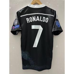 1415皇家球衣黑龙二客7号C罗4号拉莫斯 贝尔本泽马短袖复古足球服