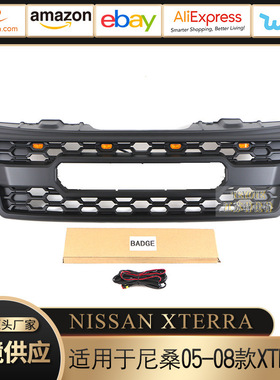 适用于05-08款尼桑XTERRA中网带灯 改装前保险杠配件出口代发
