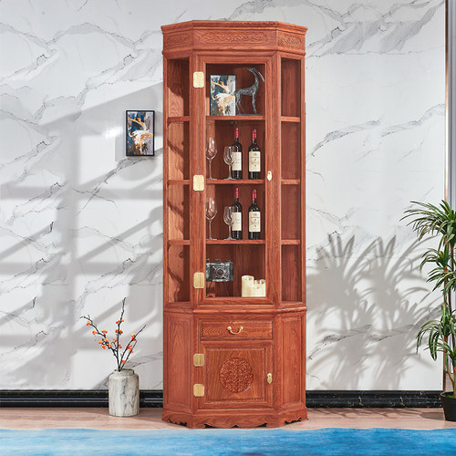 红木转角柜承宝轩墙角柜刺猬紫檀