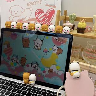 一二布布趴趴背贴显示屏玩偶手机电脑平板配件情侣礼物公仔装饰