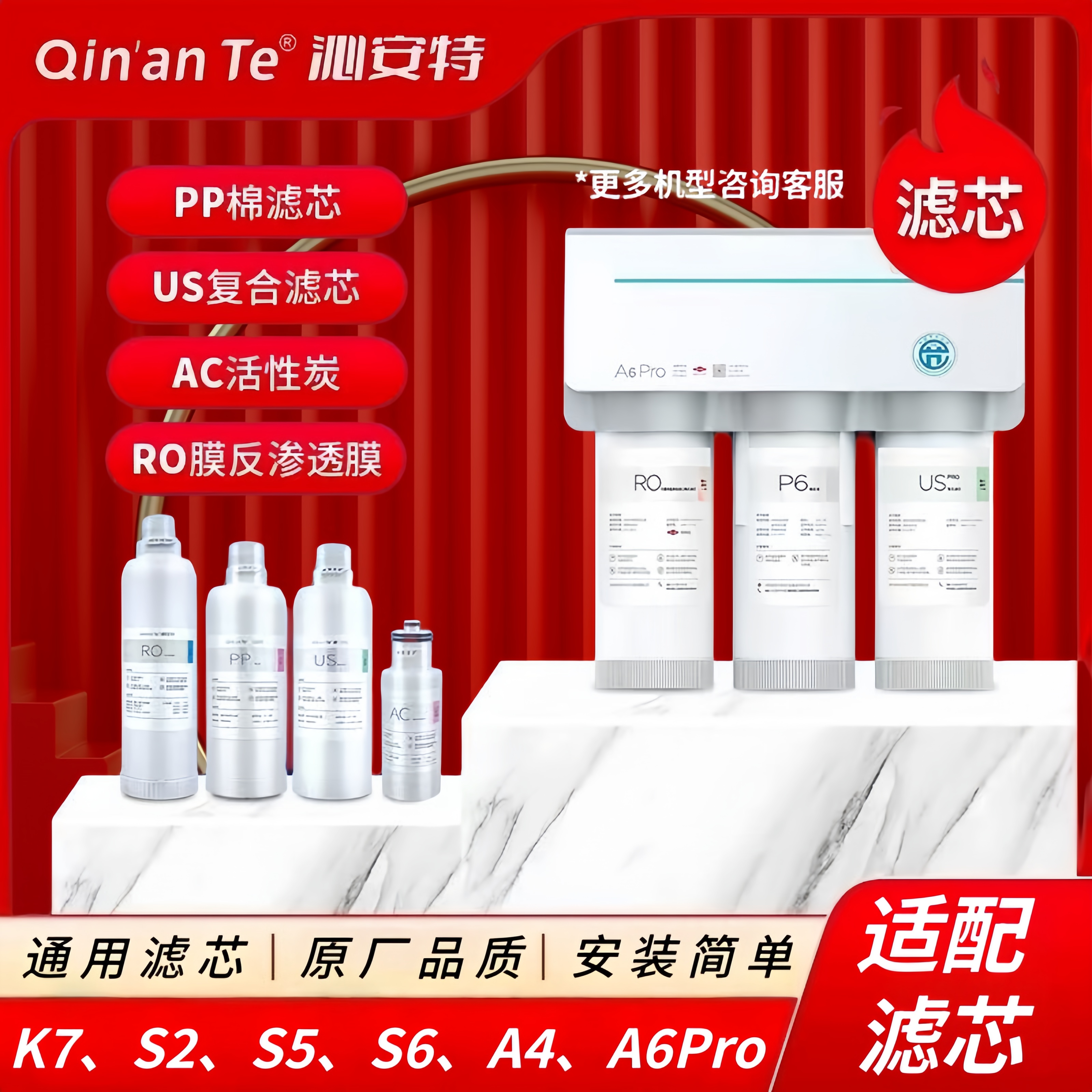 适配安吉尔净水器滤芯S2全套系列