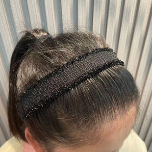 女士简约百搭打结蝴蝶碎发神器粘头发贴魔术贴发带刘海贴软发箍