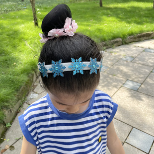 夏新儿童魔术刘海贴发贴冰雪雪花星星软发箍粘发带长无痕魔法贴