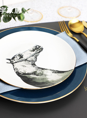 样板房间欧式风西餐盘软装饰品