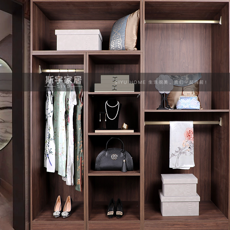 新中式衣帽间装饰品摆件样板房间衣柜旗袍鞋子包抱枕衣服道具套装