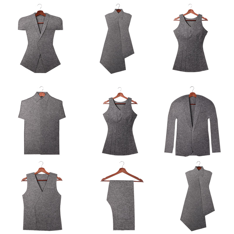 意式样板房衣帽间毛毡衣服西装