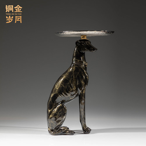 猎犬铜金岁月全黄铜狗摆件