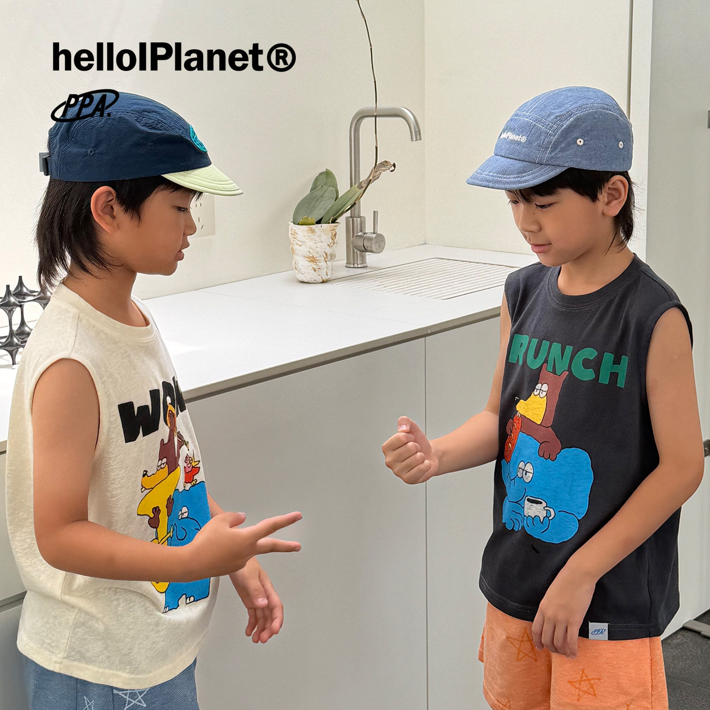 P爸联名卡通亚麻夏季童背心