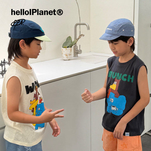 P爸联名卡通亚麻夏季童背心