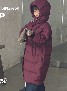 ppapa 三防90白鸭长款连帽过膝羽绒服儿童保暖中性防寒 1013066