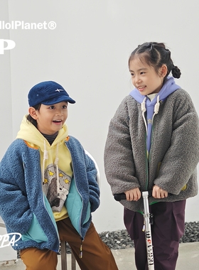 ppapa 双面穿撞色保暖羊羔绒棉衣外套儿童中大童中性 1013034