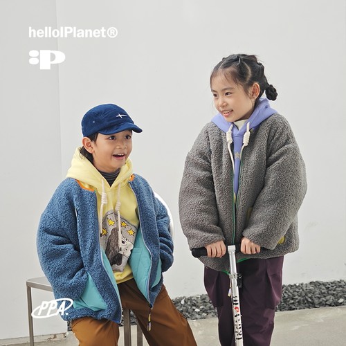 ppapa 双面穿撞色保暖羊羔绒棉衣外套儿童中大童中性 1013034