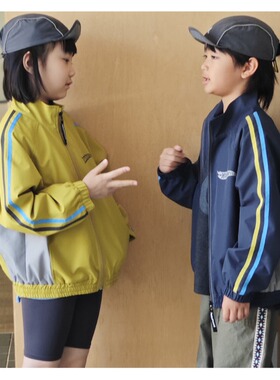 PPAPA 秋季新款赛车立领运动夹克男女童宽松百搭防风外套 1013095