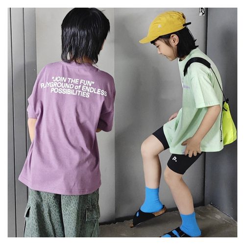 ppapa 星芒舒适柔软雪花棉落肩儿童短袖T恤中大童中性 913690