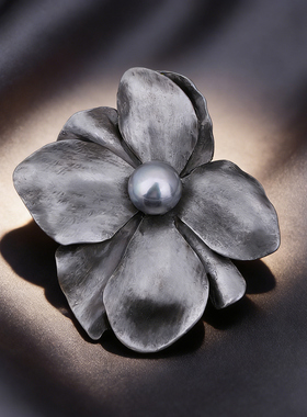 复古轻奢珍珠花朵胸针金属diy装饰配饰精致优雅感时尚花苞饰品