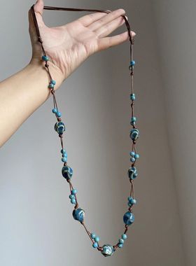 复古陶瓷串珠不规则项链