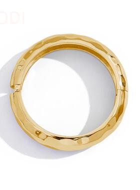 欧美跨境饰品 时尚圆形宽纹弹簧手镯 高级小众不规则合金bracelet