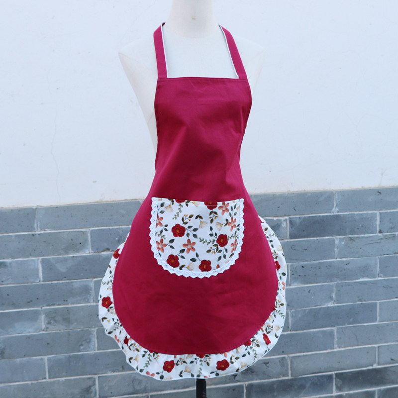 新款时尚纯棉厨房围裙可爱花边厨房成人围裙田园家用双层围腰韩版,家庭/个人清洁工具,围裙套装,淘宝优惠券,粉丝福利购,淘宝优惠卷