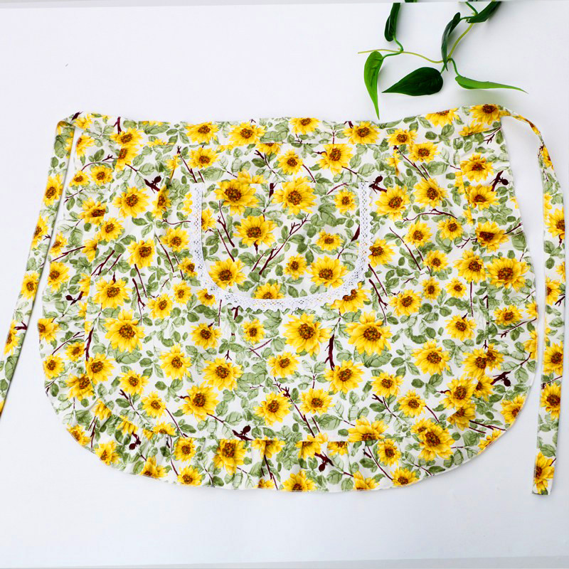 半截围裙女家用耐脏厨房做饭防水防油防污新款半身围腰纯棉短围裙