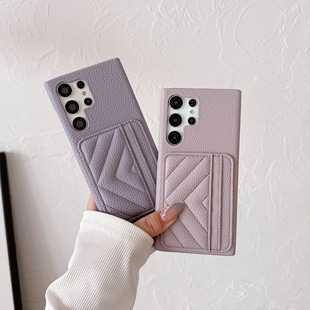 防摔保护套 卡套A55卡夹A54零钱包A05硅胶S25 新款 S24卡包手机壳适用三星S23Ultra手机壳支架s23fe可放卡s22