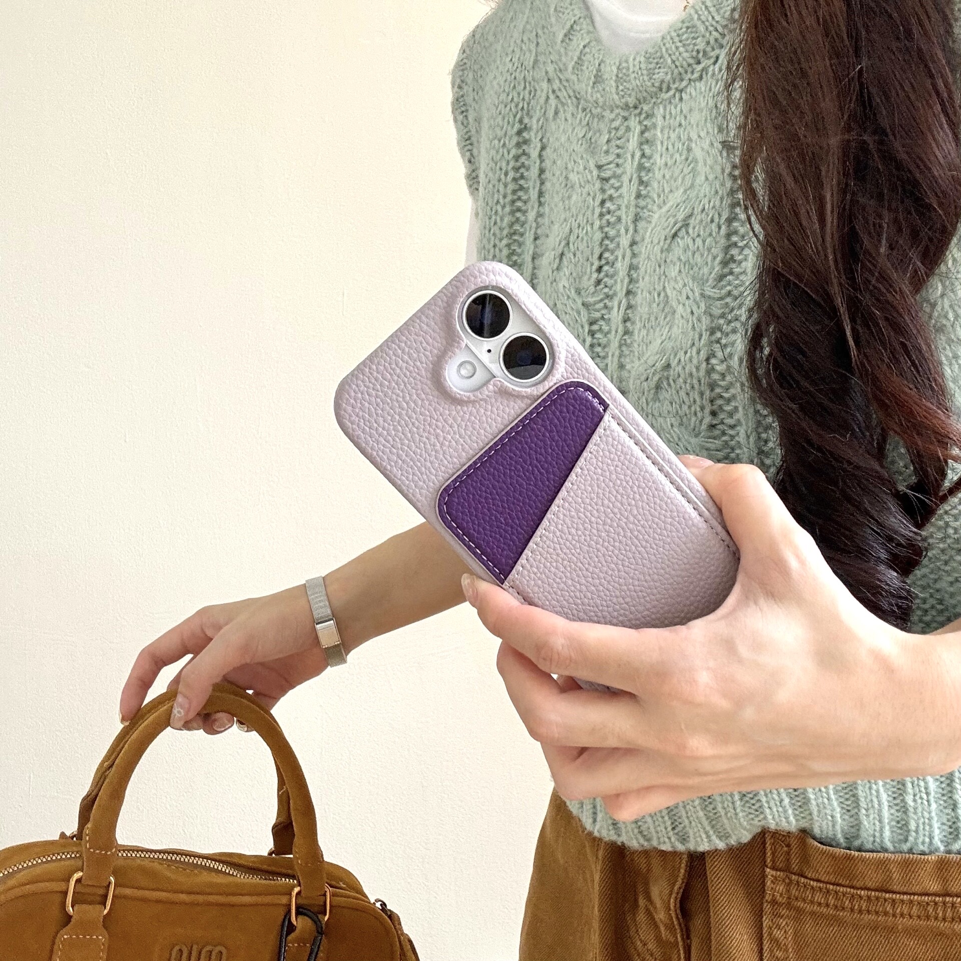 苹果16适用苹果16promax手机壳隔层插卡iPhone15女生新款14promax高级感插卡11pro一体卡包13pm卡夹ip12半包