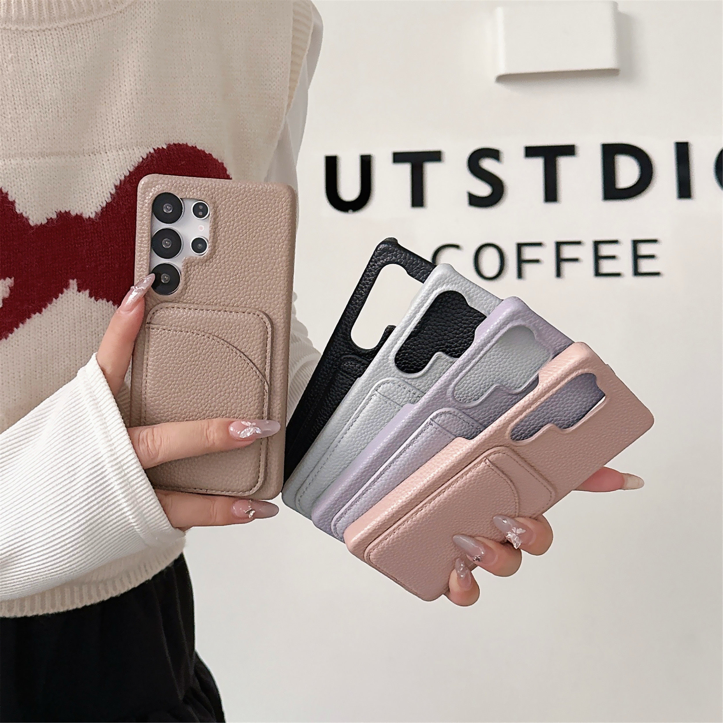 新款适用三星S25ultra手机壳S24+半包硬壳S23U卡包皮纹S22保护套S24ultra可插卡S25商务时尚A55/A16外壳A36,3C数码配件,手机保护套/壳,淘宝优惠券,粉丝福利购,淘宝优惠卷