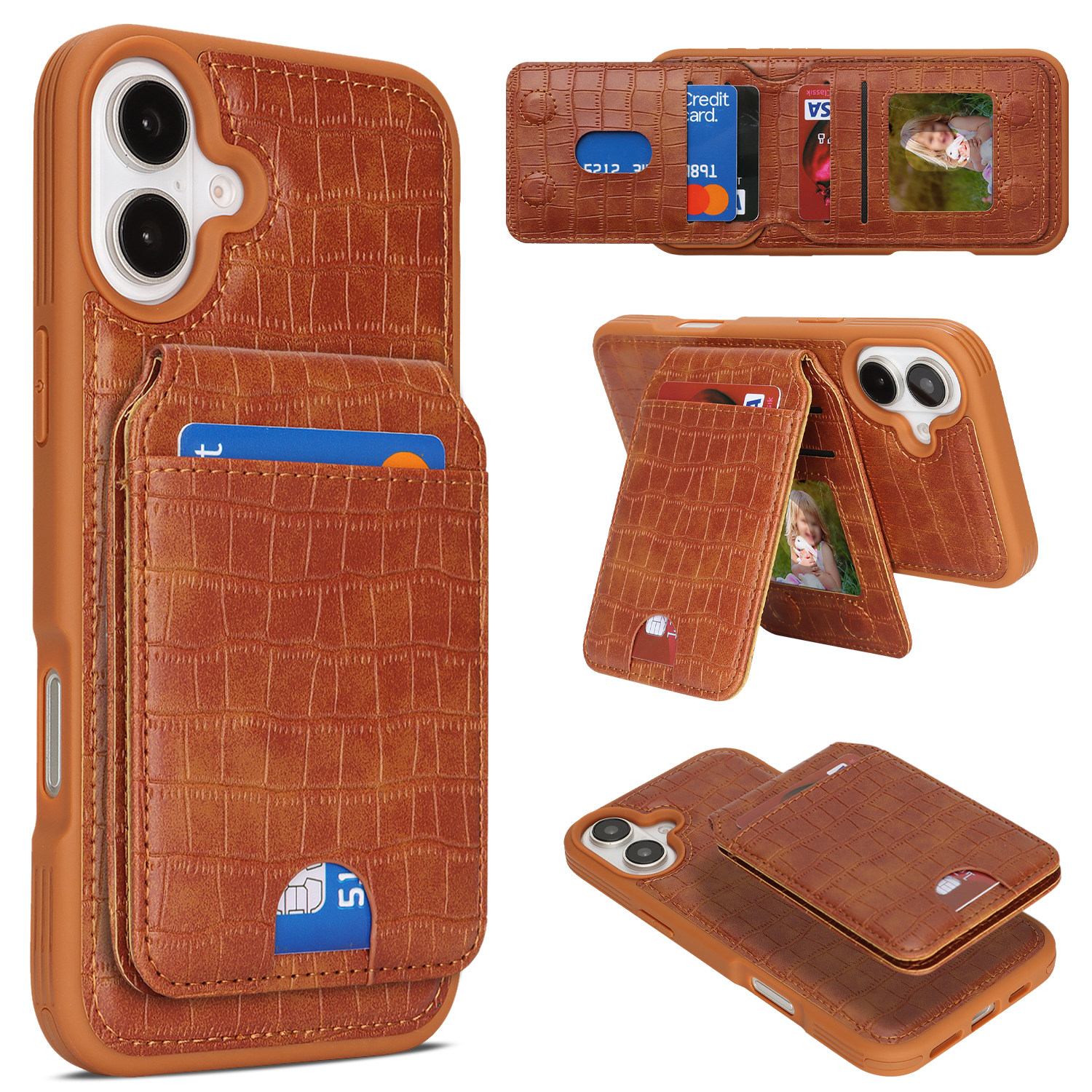 苹果17pro磁吸充电卡包适用苹果16手机壳卡包iphone14pro可放卡15支架13高级感12插卡17Magsafe磁吸全包防摔