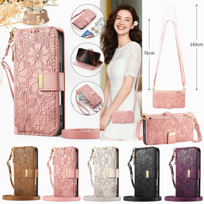 S25E翻盖皮套适用三星s25ultra手机壳卡包支架s24FE零钱包s23plus钱包s22卡夹A17星s20手绳A07挂绳手机壳A55