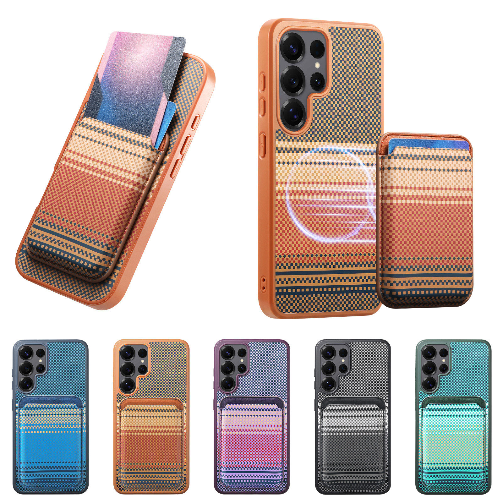 S26磁吸卡套手机壳适用新款三星s26ultra手机壳凯夫拉S25u磁吸保护套magsafe全包防摔S24plus保护壳简约高级