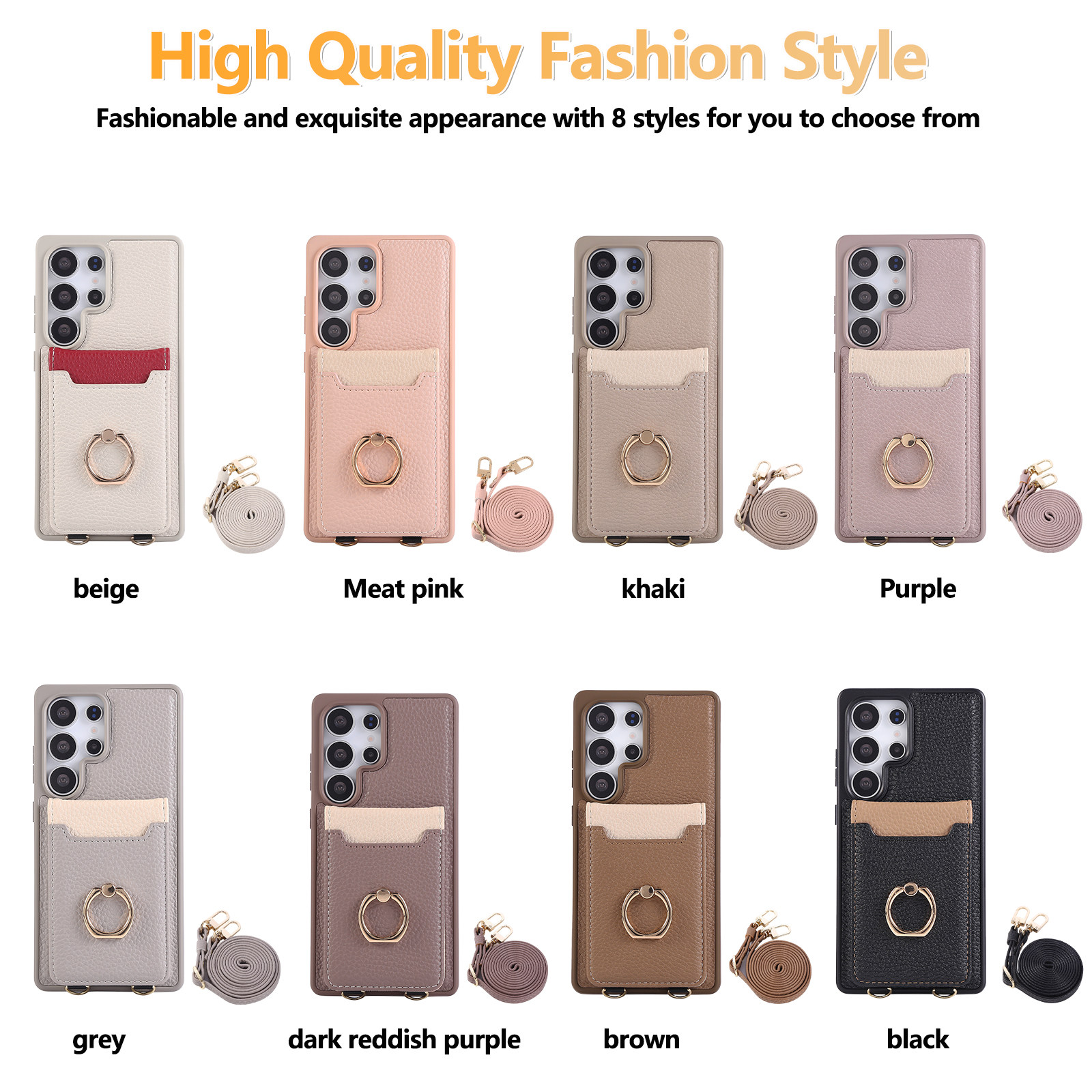 指环扣零钱插卡包斜挎挂绳适用三星s25ultra挂绳手机壳s24fe保护套s23+可放卡一体s26皮质三星s25edge装卡s24