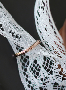 14K玫瑰金莫比乌斯钛钢戒指