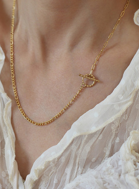 拼接链条时尚OT扣费解罗链项链