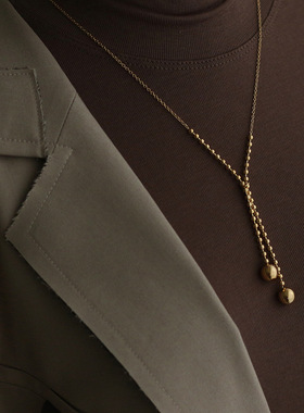 秋冬新款毛衣链流苏球球项链