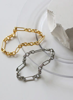 欧美时尚钛钢镀18K金手链