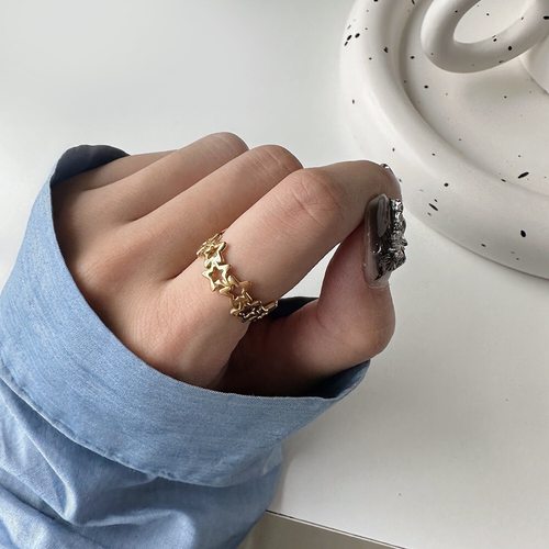 可调节戒指芮苼钛钢开口复古