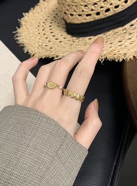 海洋风可调节戒指贝壳海螺珍珠