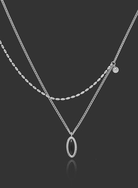 复古法式钛钢镀18K锁骨链女