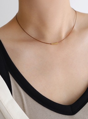 小众钛钢金珠手工绳项链女