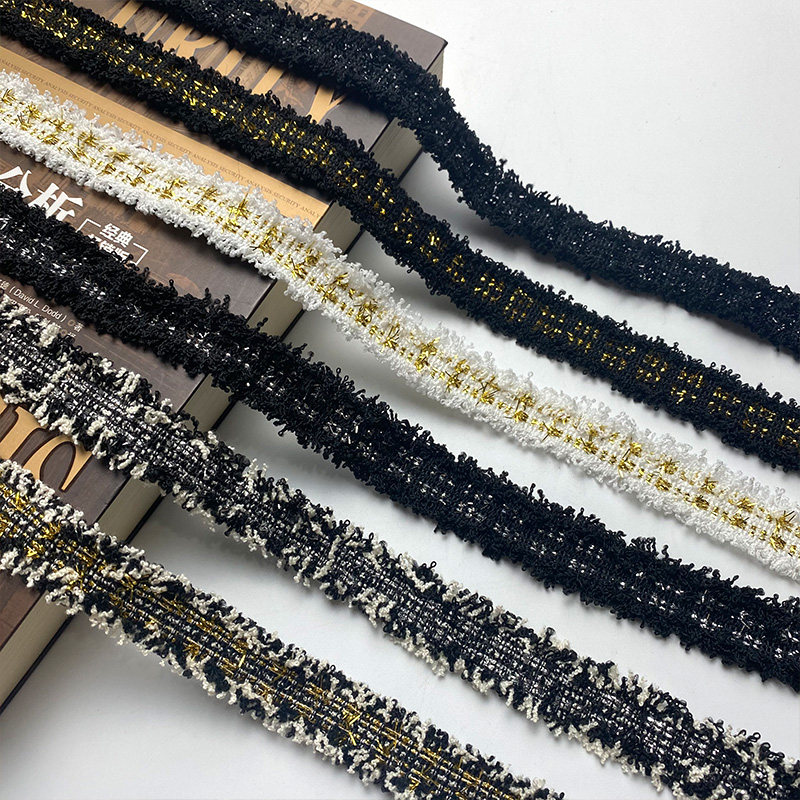 小香风门襟花边金线银线流苏条码diy手工衣服领口侧边辅料