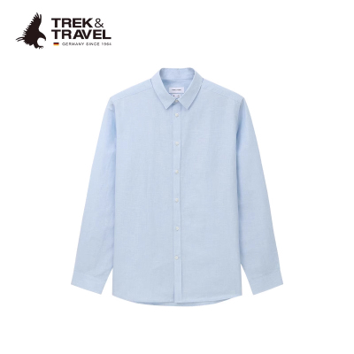 男式长袖衬衫休闲净色棉质亲肤