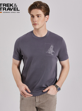 【商场同款】TREKTRAVEL德国飞鹰短袖T恤男士夏新品上衣A963224J4